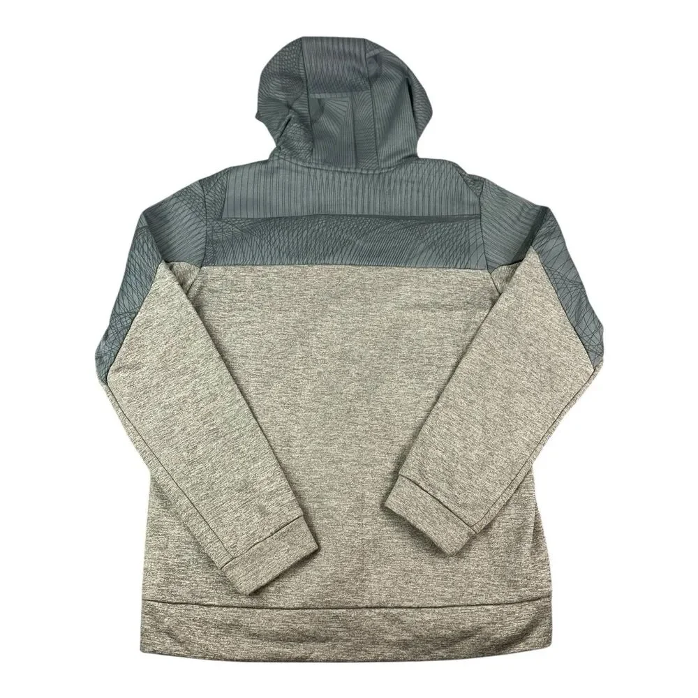 Nike Mens Thema Fleece Pullover AOP 1 Hoodie Gray BV2752 063 Size Medium